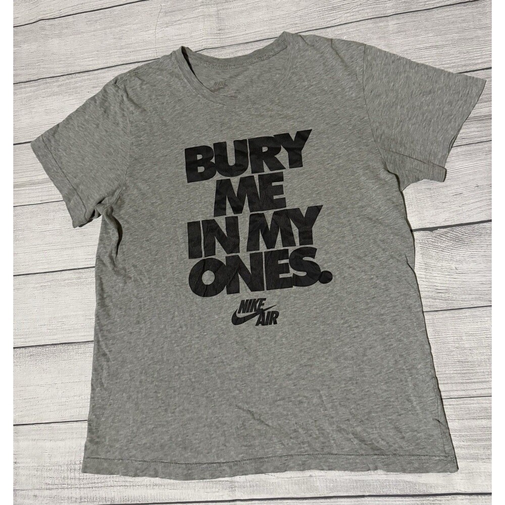 Nike Air AF-1 Bury Me in My Ones Men's Gray T Shirt Large 1982 2012 Slim Fit